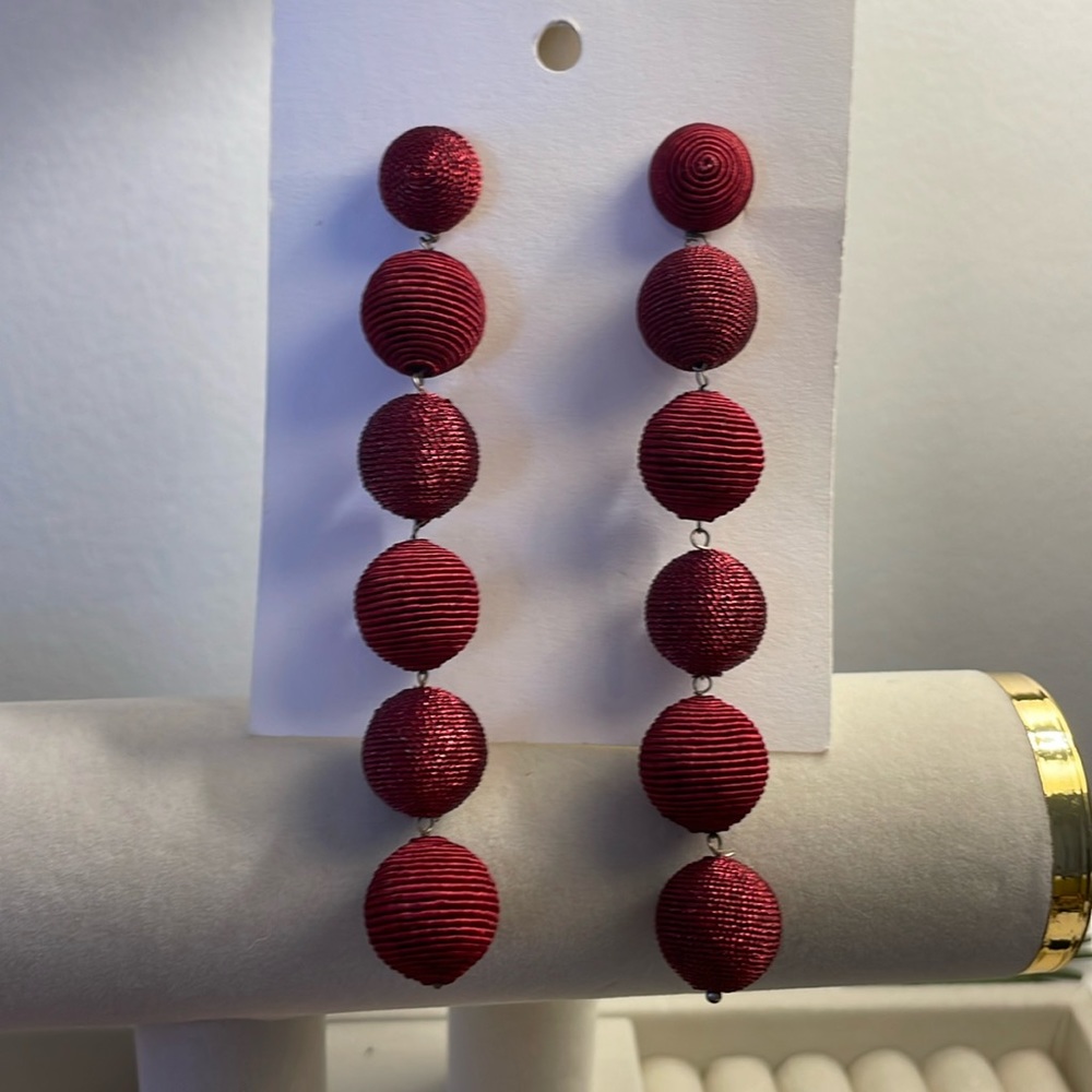 Suzanne Dai Gumball Drop Metallic/Silk Earrings